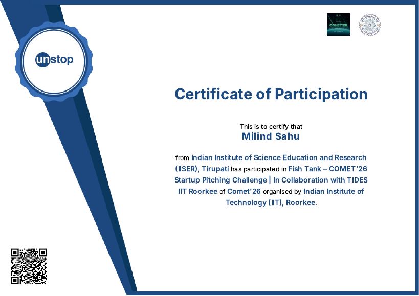 Fish Tank COMET certificate